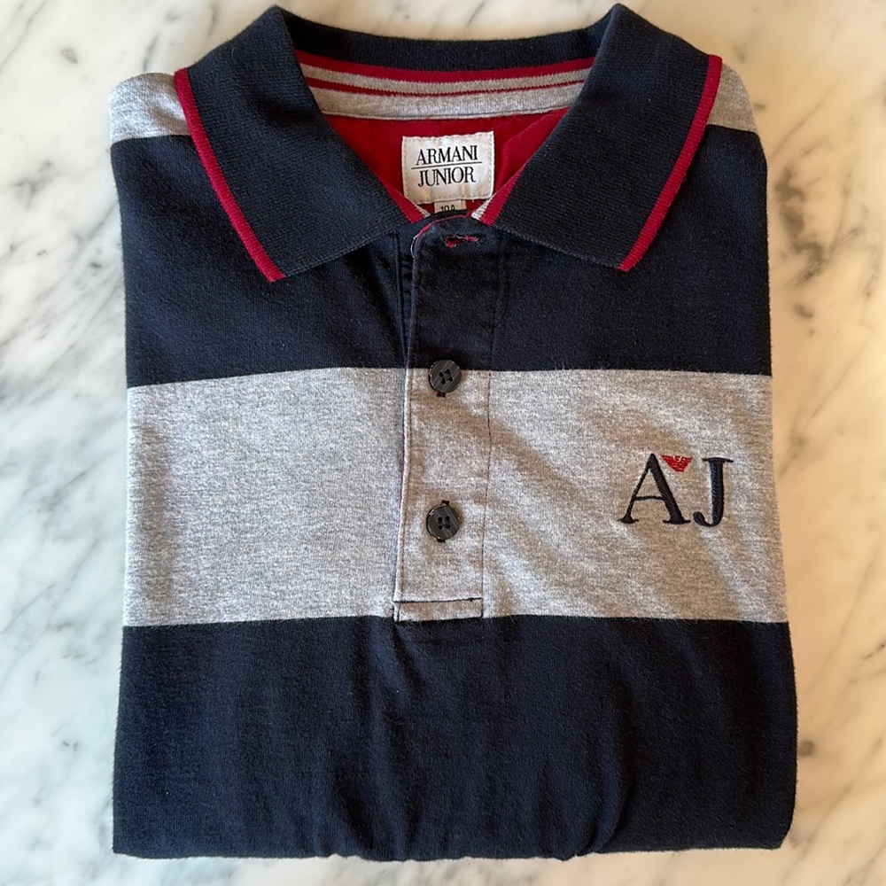 Armani Junior, long sleeve polo shirt, size 10